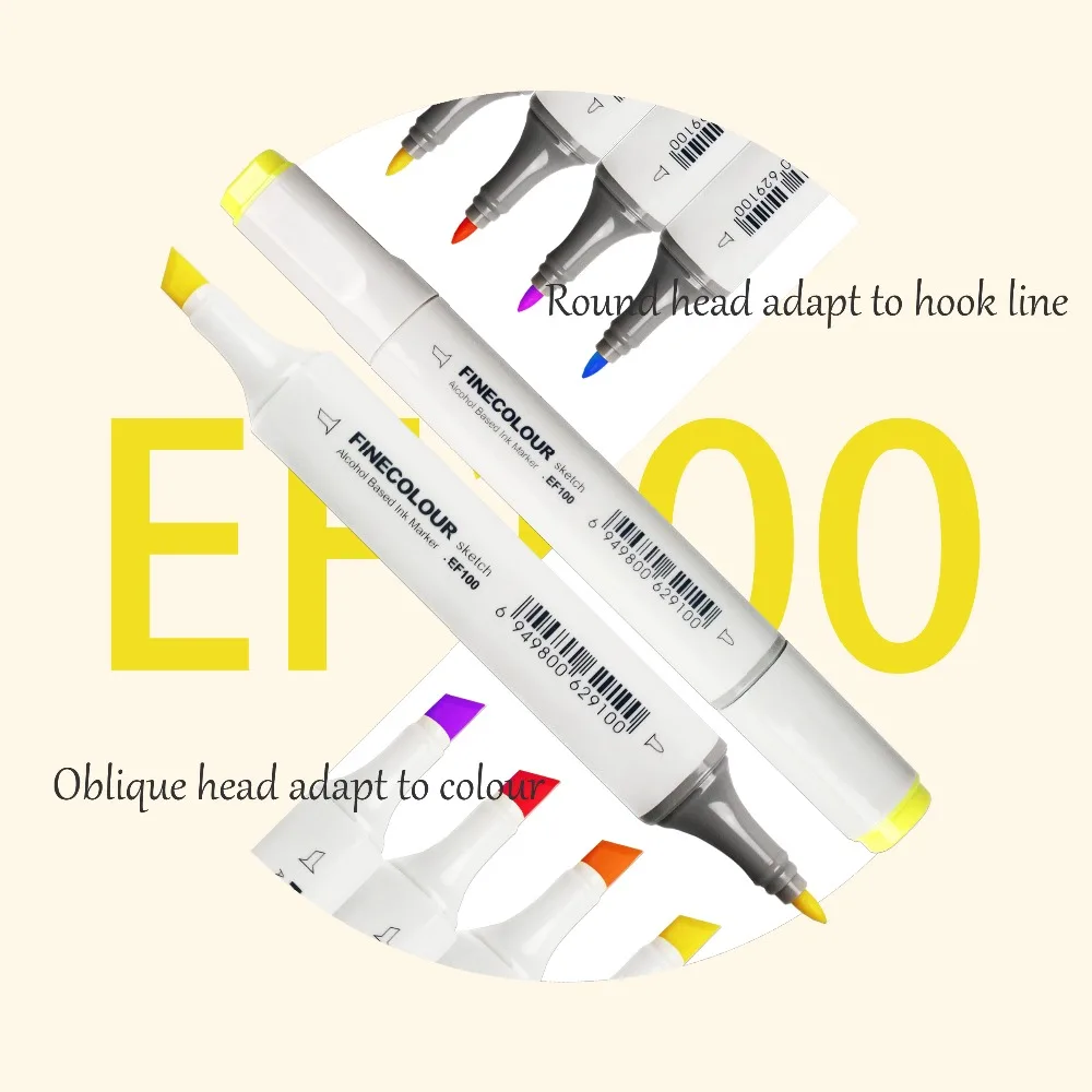 Finecolour EF100 240 цветов чернила на спиртовой основе двухсторонние эскизные