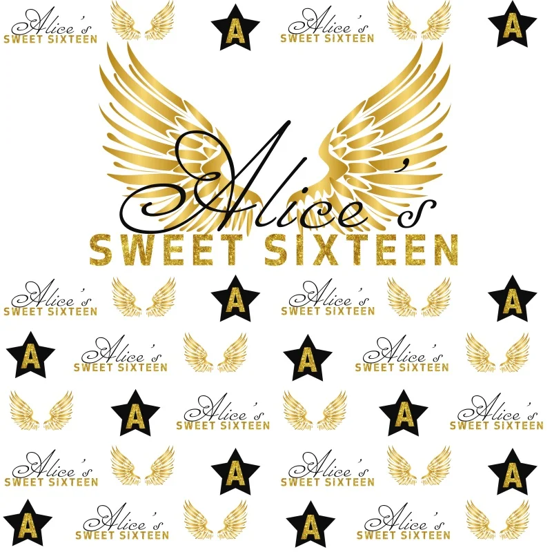 Laeacco Sweet Sixteen лет День рождения ангельские крылья звезда вечерние Post