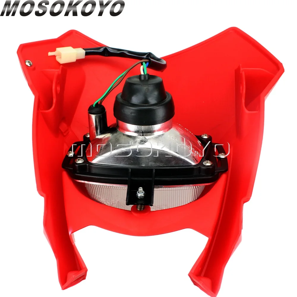 H4 35 Вт красная фара обтекатель внедорожных мотоциклов фара ENDURO для Yamaha Honda XR CRF 125 CRM FMX 250 450 200 650