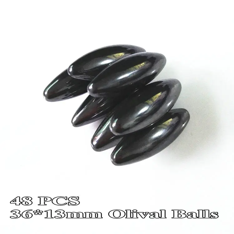 36x13mm 48pcs Эллипсоид, забота о здоровье, потеря энергии, ферритовые магнитные шарики, оливковые блестящие сферы, змея, яйца, Базз, игрушка, керамические ювелирные изделия, шар, постоянный - Цвет: 36x13mm 48pcs