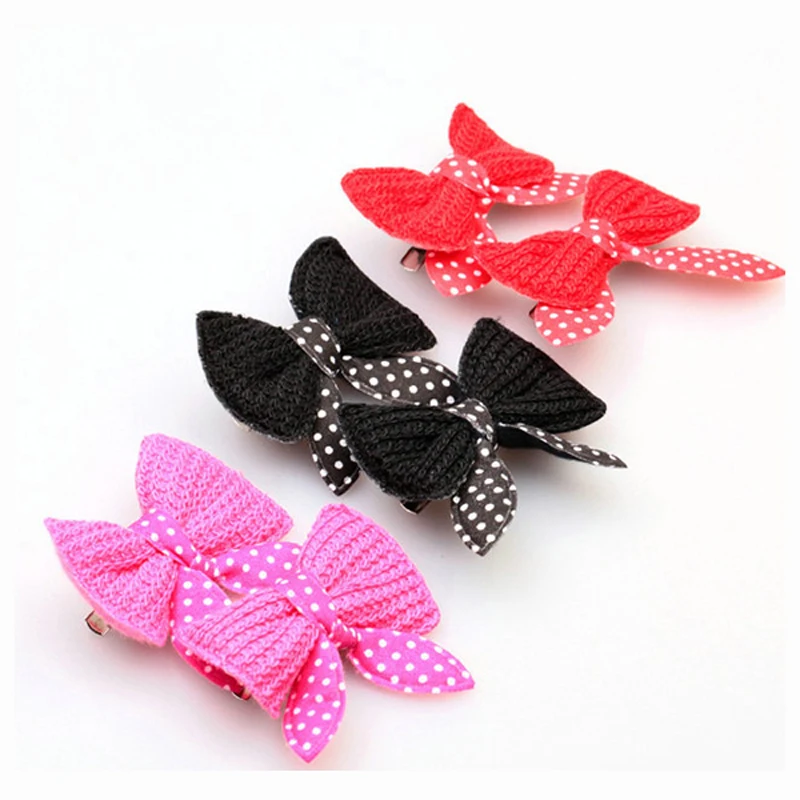 1 пара милые банты для домашних животных с кроличьими ушками собак зажимами