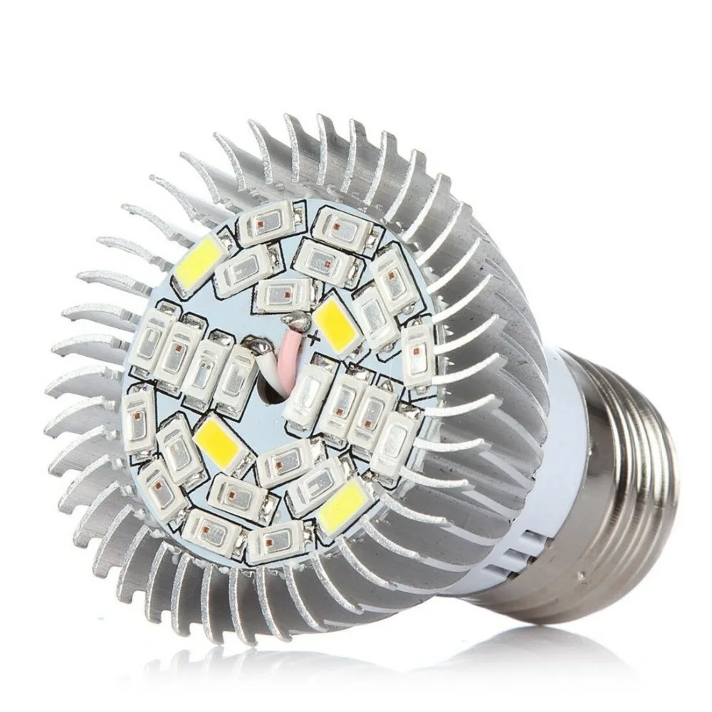 Светодиодсветильник лампа для выращивания растений GU10 E27 SMD5730 18 28 светодиодов УФ