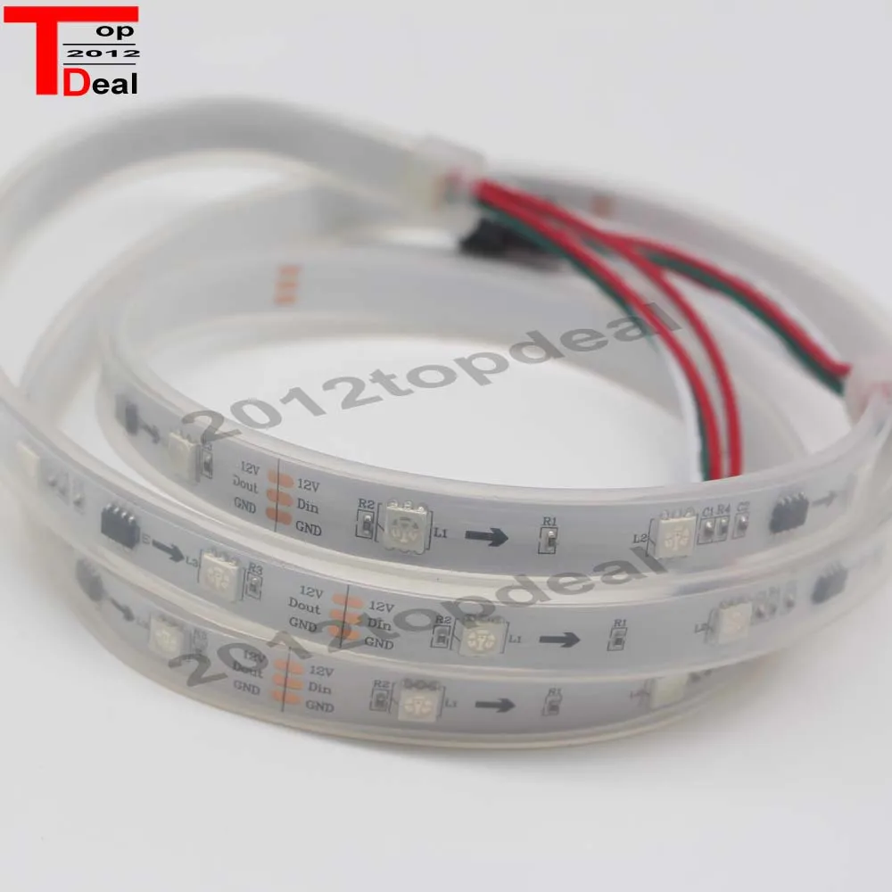 1 м 30 светодиодов/м 60 WS2811 Dream Color 5050 RGB Полноцветный ленточный светильник DC12v|strip