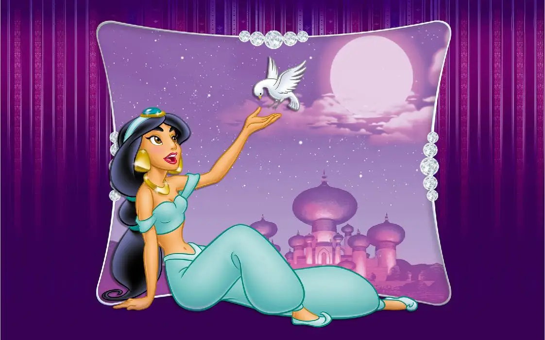 7x5ft Aladdin дворец внутри рамка Жасмин Принцесса луна ночь драпировка