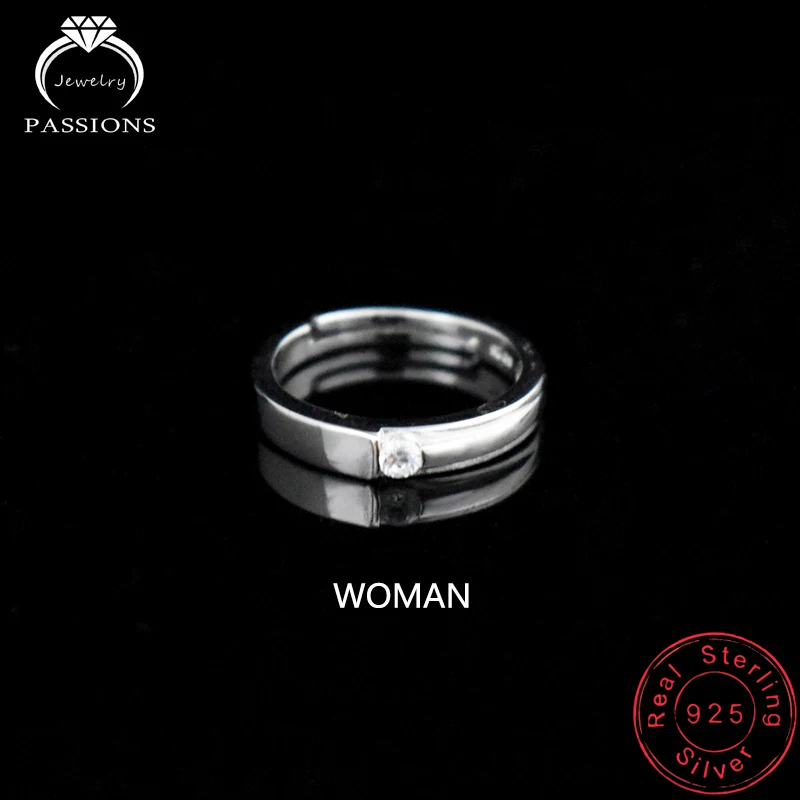 Набор колец для влюбленных из стерлингового серебра 925 пробы с цирконием ААА