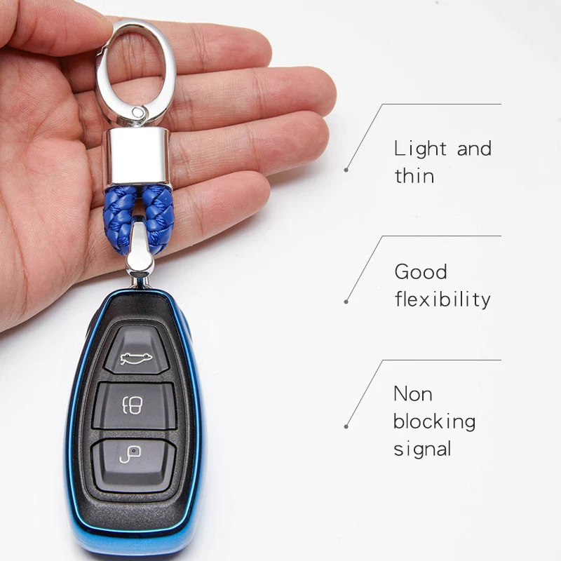 ТПУ чехол для автомобильных ключей для Ford Fiesta ST Fusion MK4 Mondeo Фокус ка S Max Ecosport Galaxy Kuga кольцо для ключей в виде ракушки аксессуары
