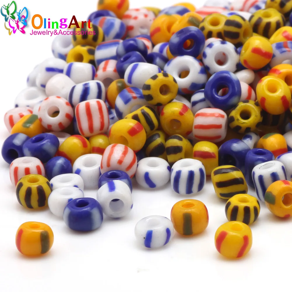 OlingArt AAA 5 мм новые фарфоровые цветные смешанные стеклянные бусины 160 шт.