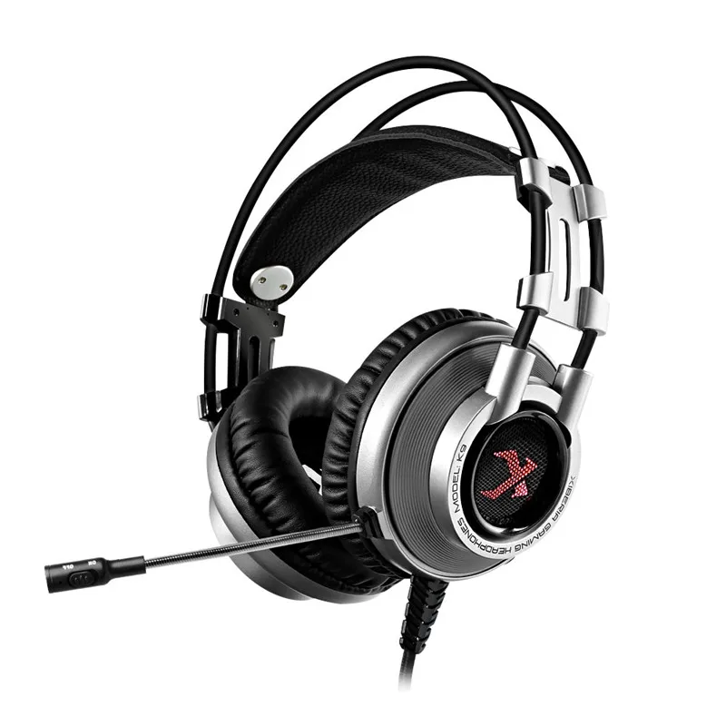 USB7.1 silver gray Xiberia K9 PRO PC гарнитура игровые наушники с микрофоном светодиодный светильник для ноутбука PS4 стерео игровые гарнитуры бас Casques - Цвет: USB7.1 silver gray