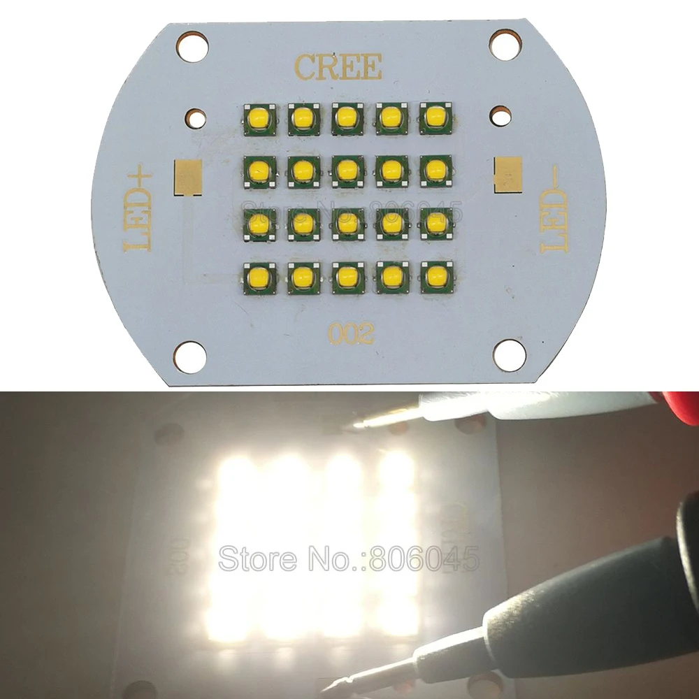 Светодиодный светильник Cree, 60 Вт, теплый белый свет, 3000 К, мультичип, 20 дюймов, многокристальный светодиодный излучатель, светильник постоянного тока 30-36 в, 16 000 мА, для уличного освещения, светильник ing