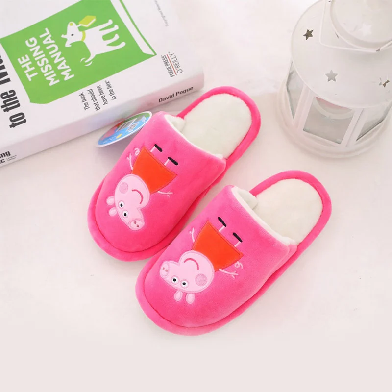 Оригинальные Плюшевые тапочки Peppa Pig Джордж; 19/21, 5 см; домашние тапочки из хлопка с мягкой подошвой; тапочки со Свинкой Джордж Пеппой; подарок на день рождения для детей