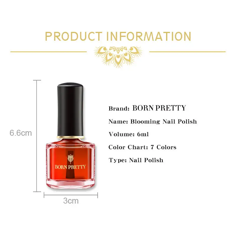 BORN PRETTY Nail Art Цветущий лак для ногтей цветок лак для ногтей Живопись лак Декоративный Лак для ногтей DIY дизайн Lak Na Nehty 6 мл