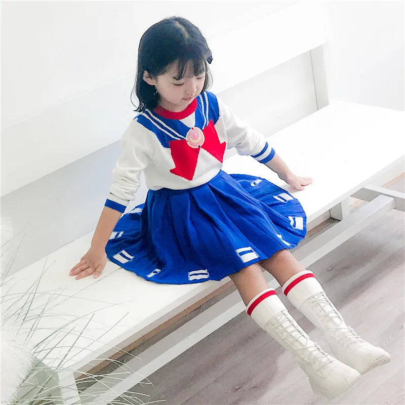 Осенне-зимний детский вязаный толстый свитер с изображением моряка Луны и льда +