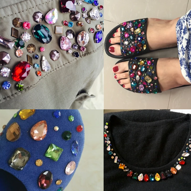 Свадебные кристаллы шитые хрустальные стразы черные со стразами овальные