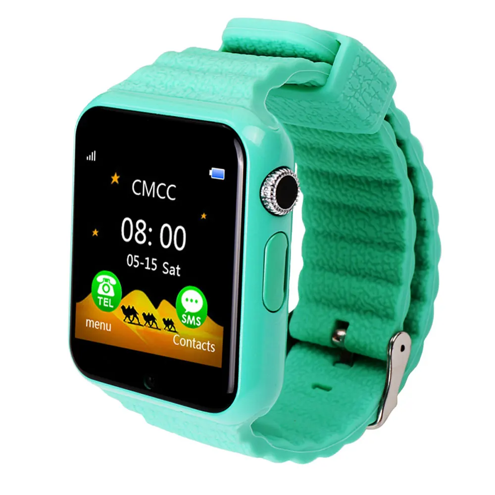 Green COXANG V7 умные часы для детей Детские LBS трекер местоположения SOS SIM циферблат вызова часы телефон камера Будильник умные часы - Цвет: Green