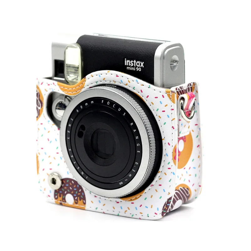 Из искусственной кожи/кристально чистая камера мягкая сумка на плечо для Fuji Polaroid Instax Mini 90 Защитный чехол оболочка чехол с ремешком