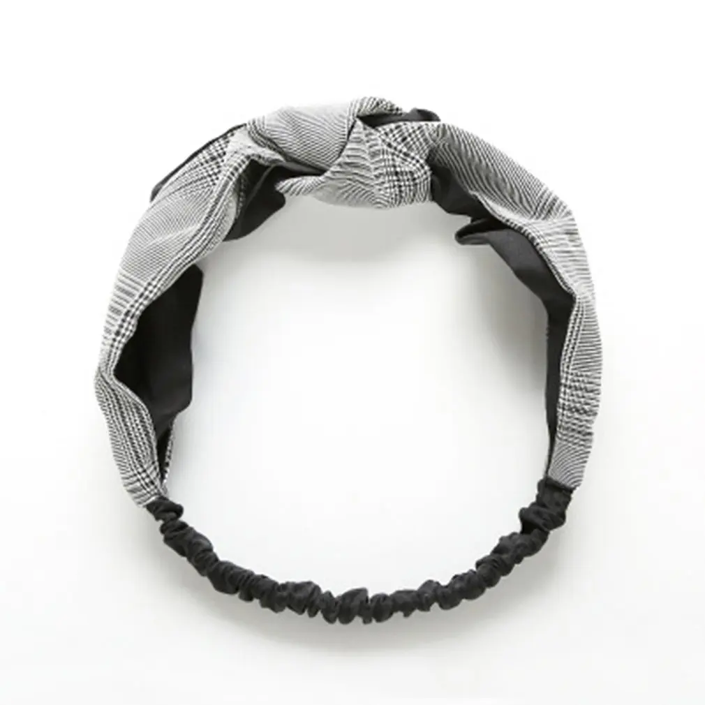 Fashion Women Girls Plaid Cross Headbands Sweet Sweatband Hairbands High Quality Cotton Sport Elastic Wide Hair Band NEW | Красота и