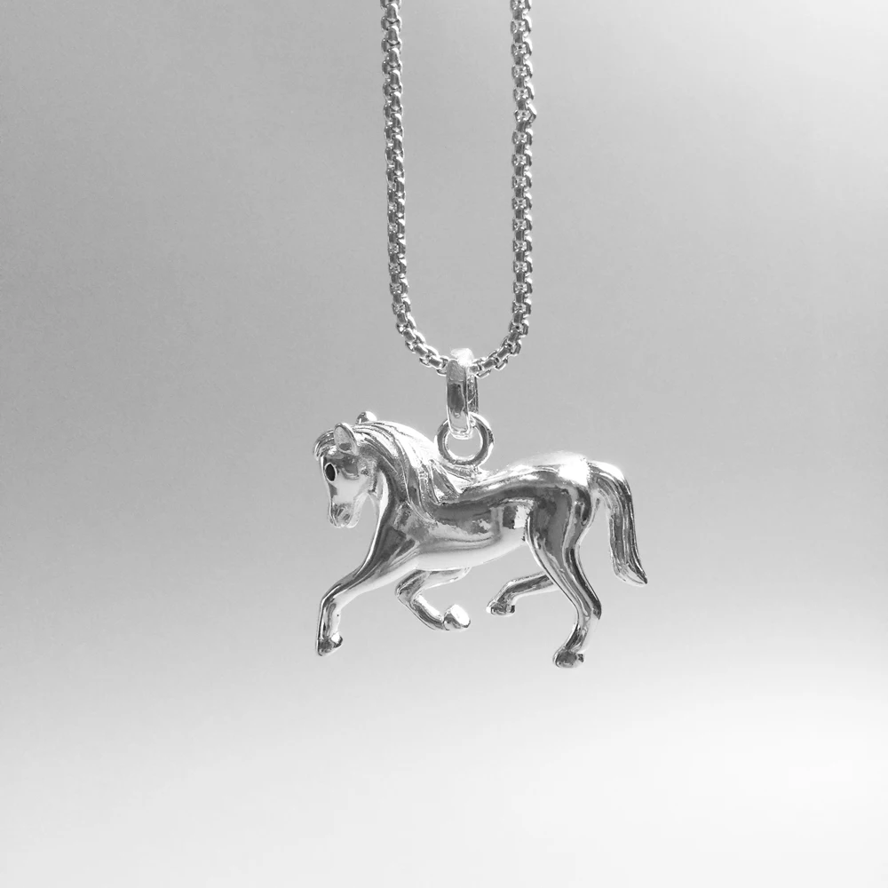 Pendant Silver Horse Classic 925 Sterling For Women Men Gift Europe Key Chains Jewelry Fit Link Heart Necklace | Украшения и