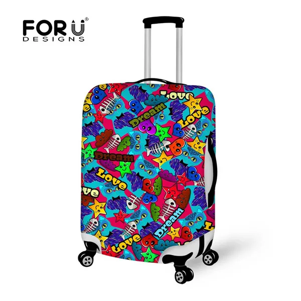 FORUDDESIGNS толстый водостойкий багажный Защитный чехол S/M/L Красный 3D Розовый Дорожный чемодан дождевые Чехлы для 18-30 дюймов Чехол для тележки - Цвет: C3953