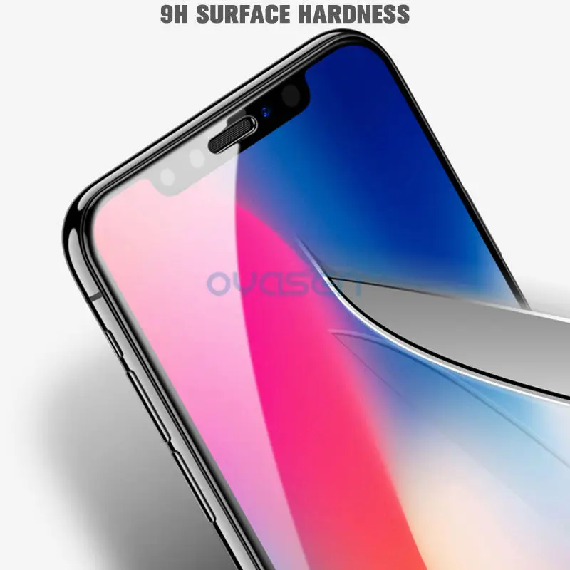 4D изогнутое закаленное стекло для iPhone 7 8 Plus X полное покрытие круглая Защита