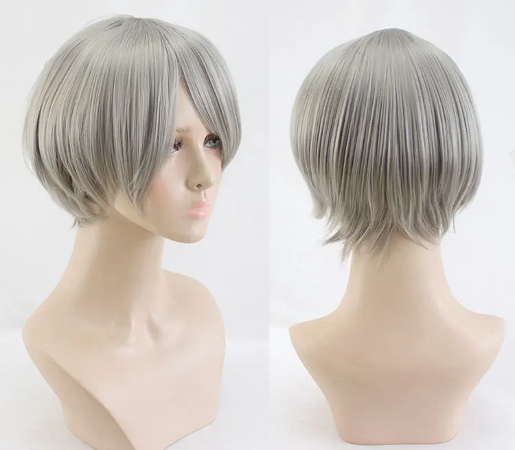 HSIU высококачественный Sugawara Koushi косплей парик Haikyuu! Костюм играть парики Короткие Серые костюмы на Хэллоуин волосы