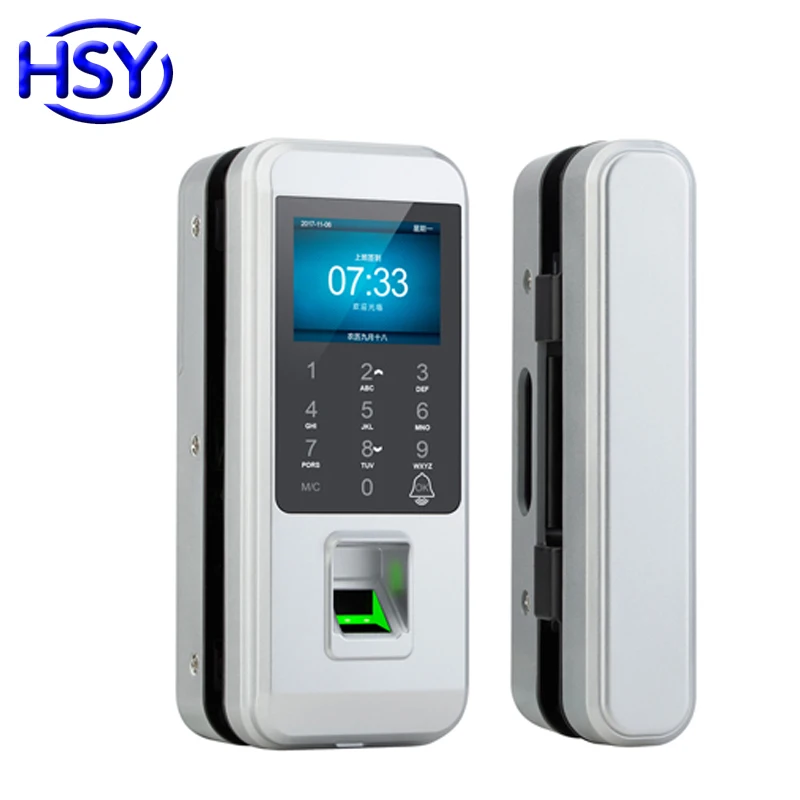 Дверной замок стеклянный для офиса Электронная блокировка со сканером