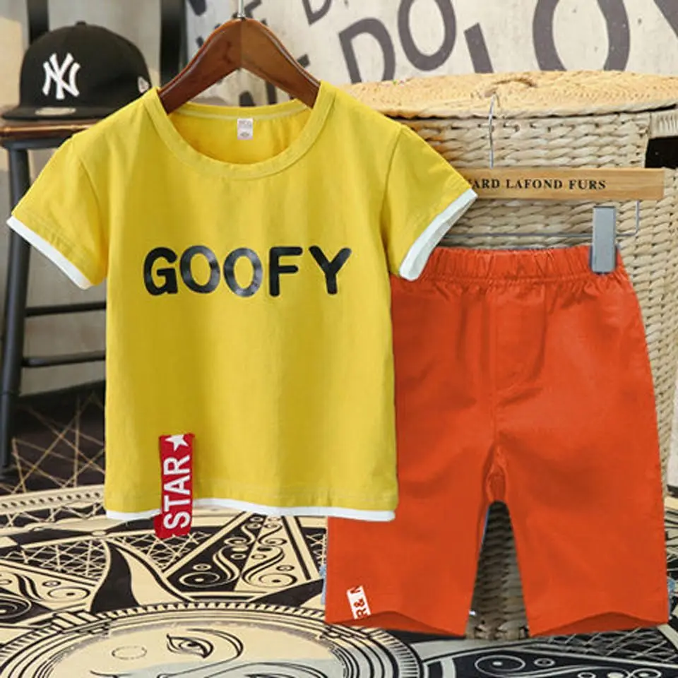 Kids Sets Boys Summer New Children Short Sleeved T Shirt +Pant Two of Children's Sport Suit 4-12 Ages Clothing 7 Styles |