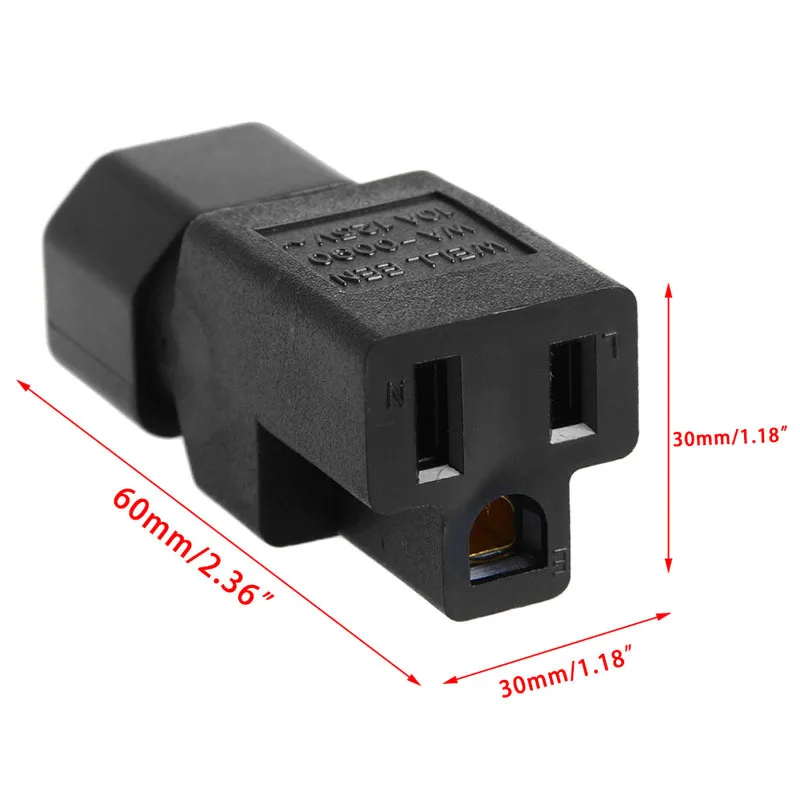 IEC 320 C14 to US Female American Standard Universal Socket C13 AC PLUG CONVERTER Power Adapter Connector Adaptor Adaptador | Электроника