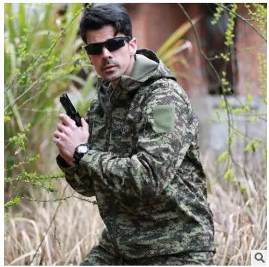 Russian camo 22 цвета, военная тактика, камуфляжная походная Водонепроницаемая флисовая куртка для мужчин, для альпинизма, кемпинга, флисовая ветровка - Цвет: Russian camo