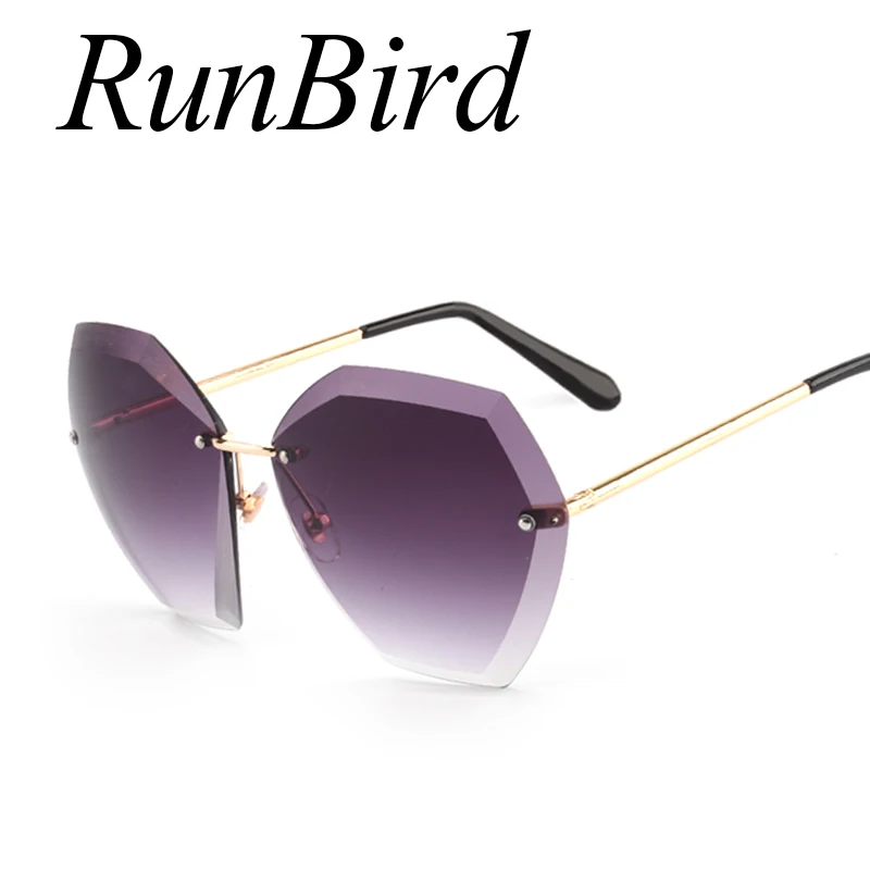 Очки солнцезащитные RunBird женские без оправы брендовые дизайнерские Классические