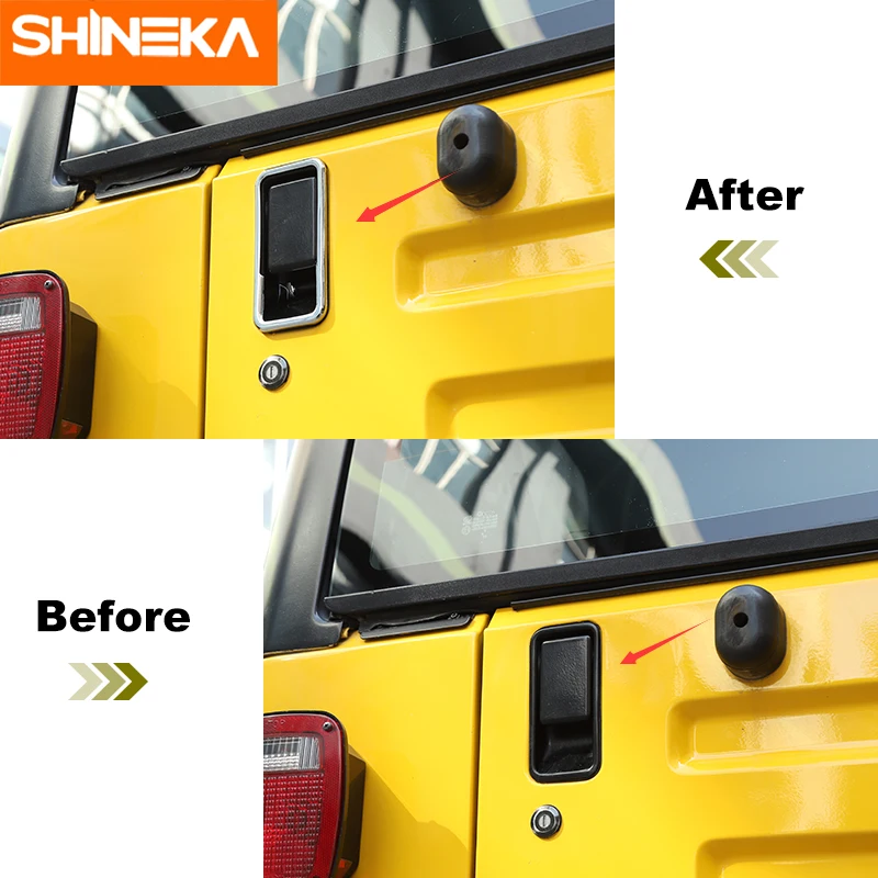SHINEKA Автомобильная наклейка для Jeep Wrangler TJ 1997 2006 хромированная задняя дверная