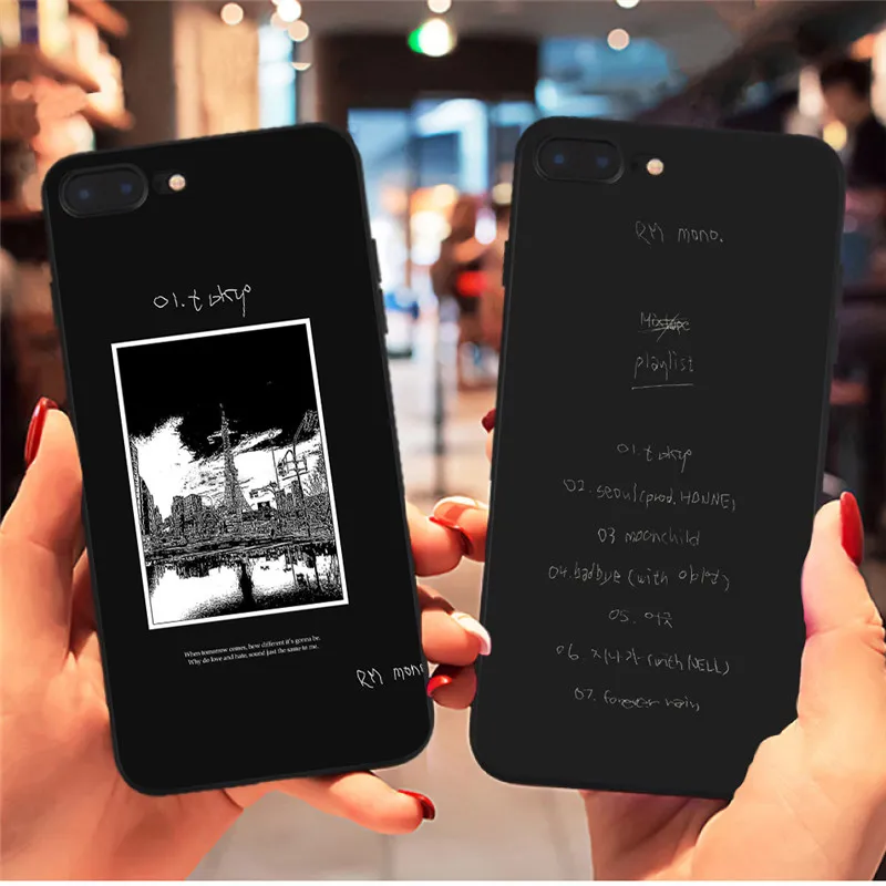 RM Mono Mixtape черный чехол для телефона для iPhone X XR XS Max 8 7 6s Plus 5S для samsung s8 s9 plus s7Edge чехол для телефона