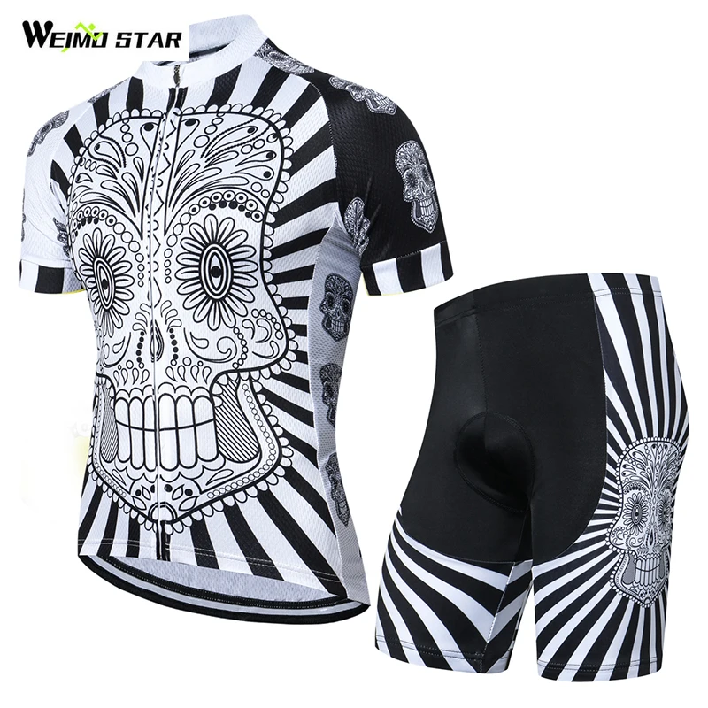 

Skull Team Shirt Cycling Jersey WEIMOSTAR Men cycling clothing Short Sleeve maillot ciclismo MTB Jersey roupas ciclismo set