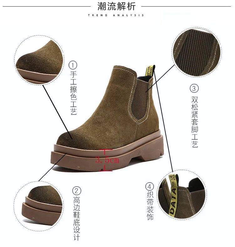 SWYIVY chaussures femme; кожаные ботинки; женские бархатные зимние ботинки; Новинка года; осенние модные ботильоны; женские ботинки без застежки