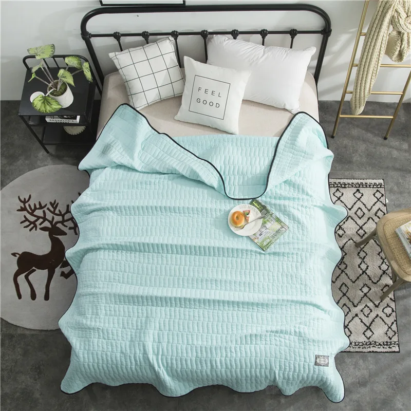 Новое однотонное одеяло покрывало для кровати стеганое летнее домашний текстиль