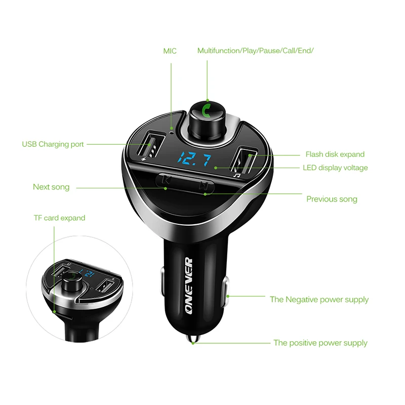 Fm передатчик Bluetooth беспроводной fm модулятор радио автомобильный комплект