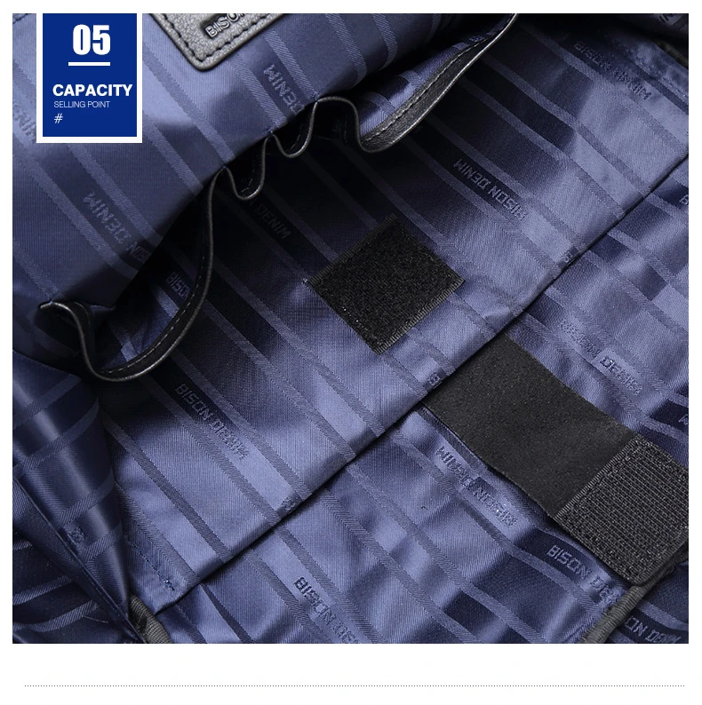 BISON DENIM, мужской рюкзак из натуральной кожи, водонепроницаемый, модный, 15,6 дюймов, школьная сумка для подростков, повседневная, дорожная сумка N2695
