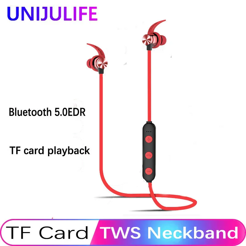 UNIJULIFE TWS беспроводные Bluetooth наушники 5,0 Поддержка TF карты спортивные наушники магнитное притяжение гарнитуры в ухо стерео
