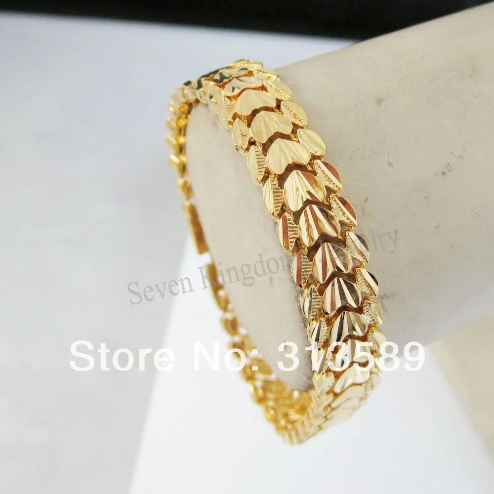 Браслет из латуни с резным узором в виде сердца 10 мм 7 дюйма 24 к|link bracelet|bracelet giftbracelet