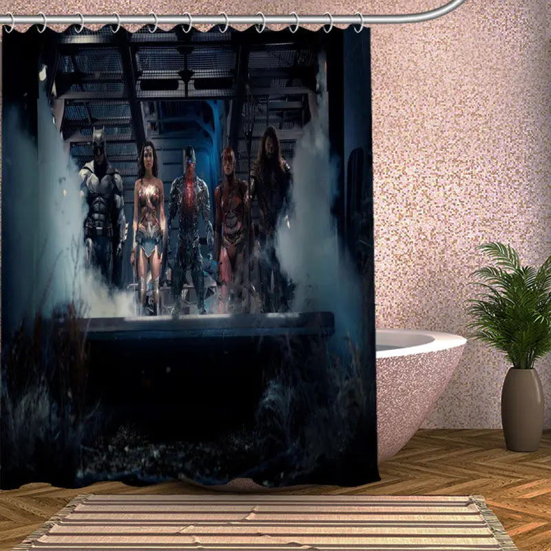 Shower Curtain Justice League занавеска для душа Экологичная современная ткань полиэстер на заказ для ванной украшения интерьера, шторы занавески s - Цвет: Shower Curtain