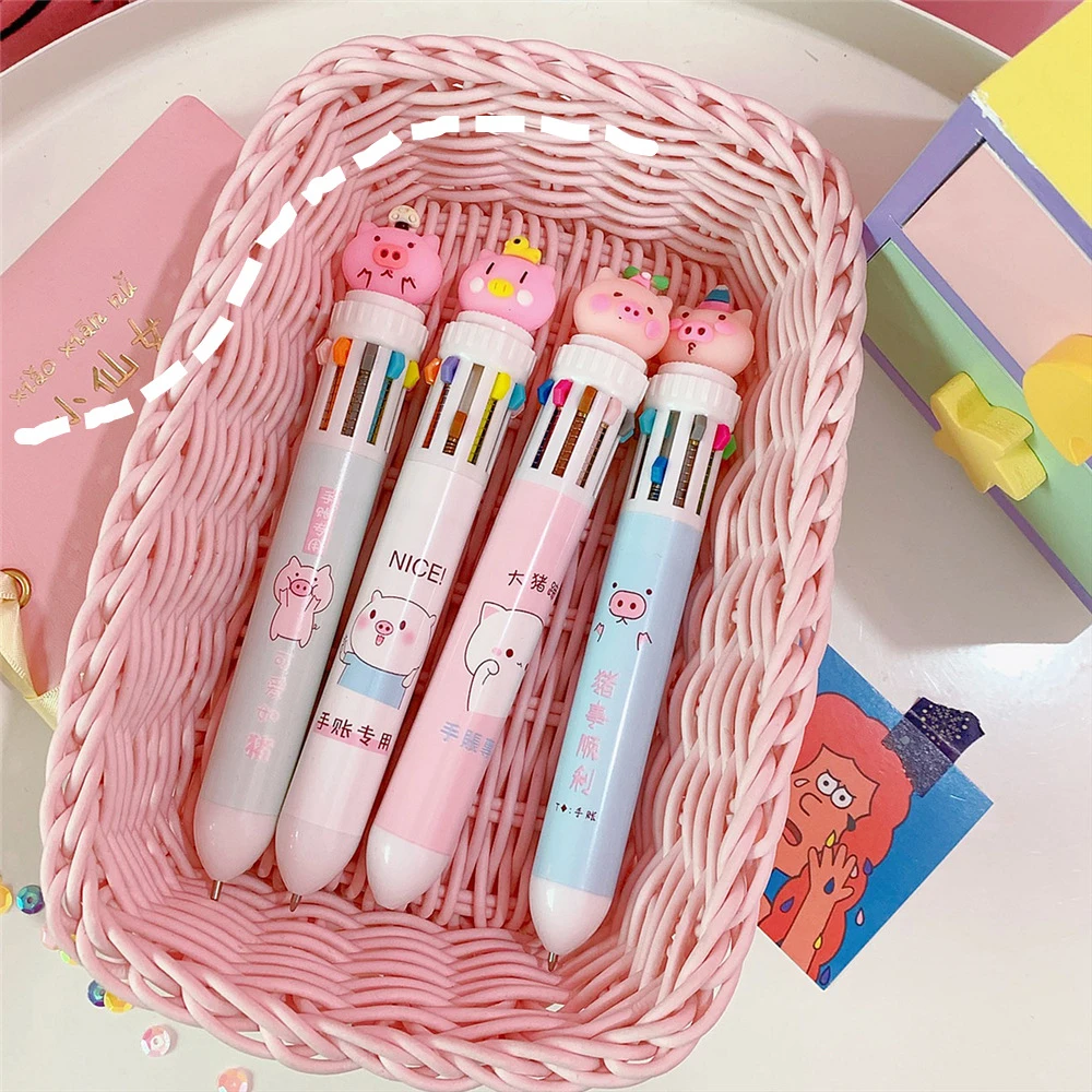 1 шт. Корейская Милая Канцелярия ручка мультфильм 10 цветов Шариковая Kawaii школьные