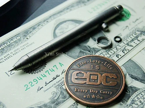 Титан TC4 EDC Болт ручка 86 мм Длинный камень промывают поверхность брелок аксессуар