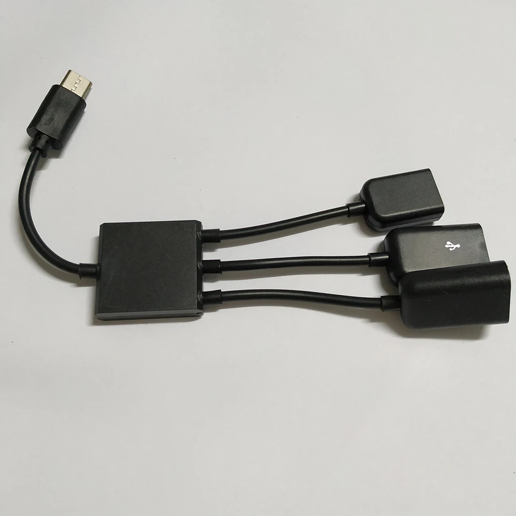 Кабель типа C 20 см 3 в 1 USB Type OTG Хост к Micro + 2x USB2.0 Женский кабель концентратор Шнур