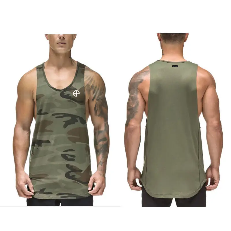 Hirigin Military Новая летняя майка с бретелями мужская майка для тренажерного зала для тренировок тела инженеров спортивный жилет топы - Цвет: Military