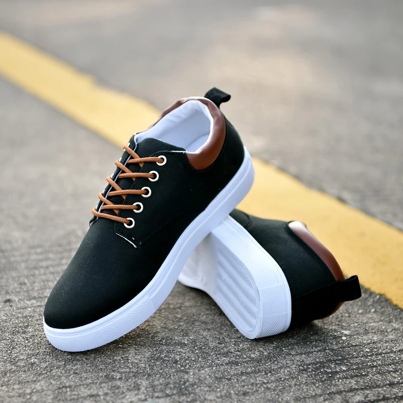 Men Canvas Shoes New Arrival Autumn Comfortable Casual Men's Lace-up Fashion Flats Loafers Sneakers for Big Size | Обувь