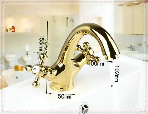 Bathroom Basin Golden Color Kitchen Sink Faucet Ti-PVD Finish Mixer Tap Brass G6520 vasos for jillkets electric water hea | Обустройство