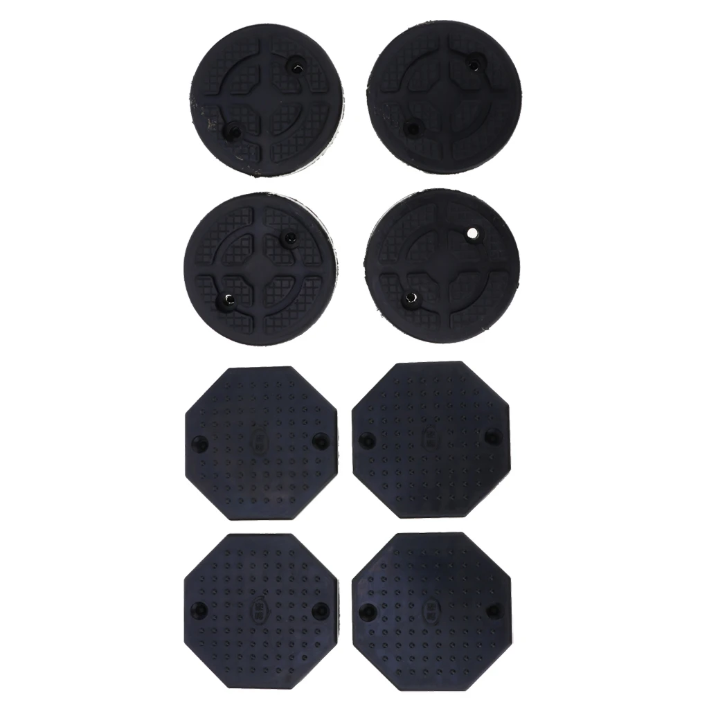 8PCS Heavy Duty Rubber Octagon+Round Car Lift Arm Pad Equipment Kit Black Accessories |