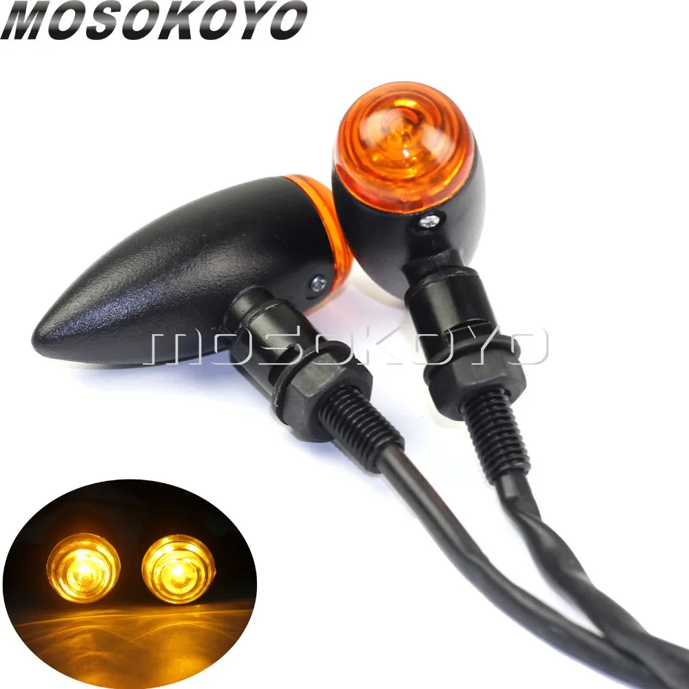 

Universal 10mm Black Turn Signal Light Amber Flasher Retro Indicator Blinker Light for Harley Cafe Racer Chopper Scrambler