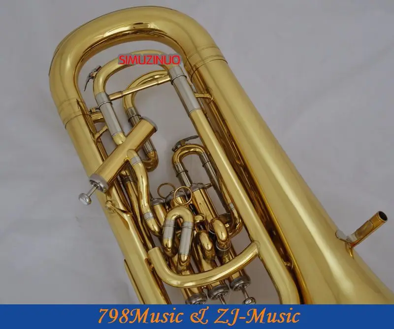 Профессиональный Золотой 4 клапан euphonium компенсирующая система РОГ с Чехол