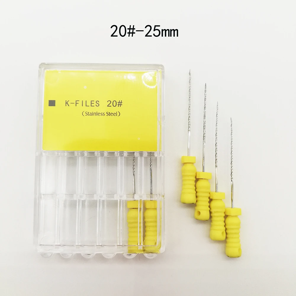8 packs 8#-40# 25mm Dental K Files Root Canal Dentistry Endodontic Instruments Dentist Tools Hand Use Stainless Steel