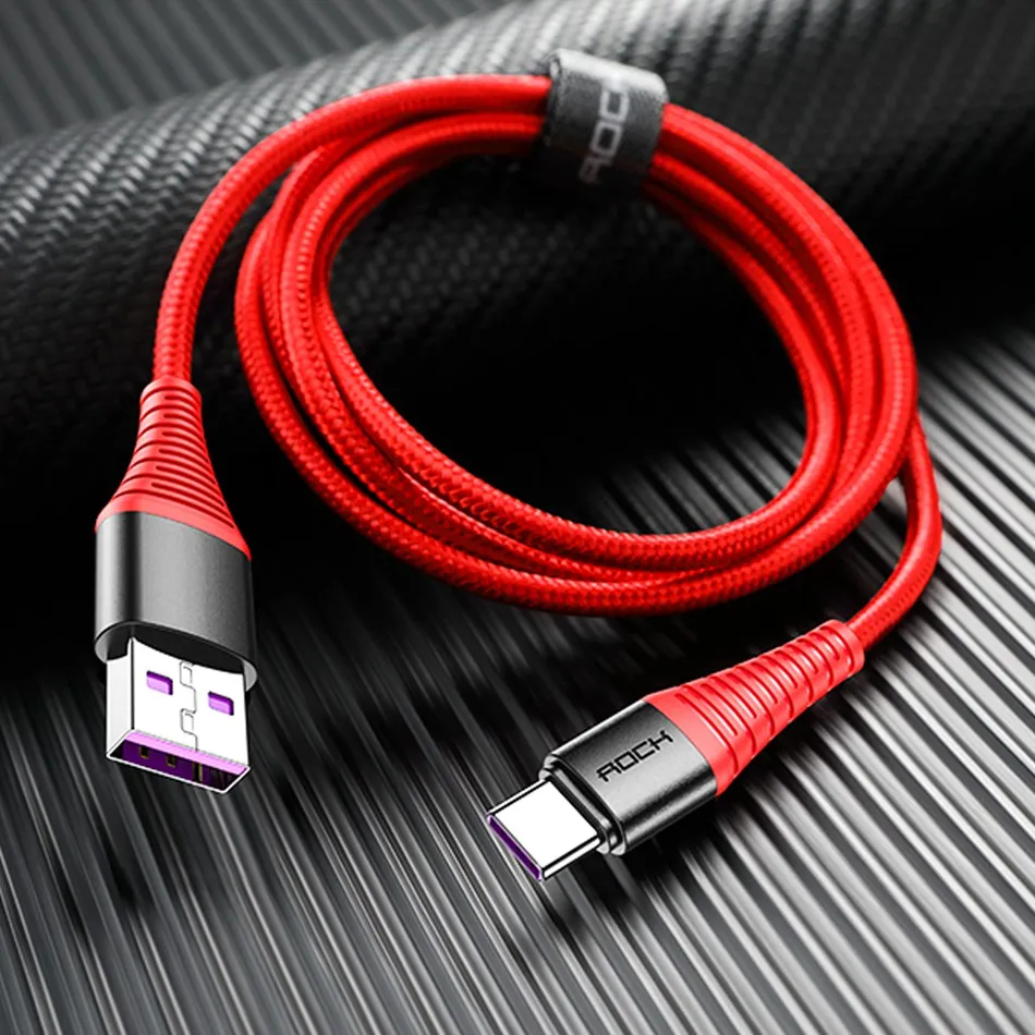ROCK USB C кабель 5А быстрая зарядка usb type C кабель для huawei P30 Supercharge USBC Быстрая зарядка и кабель синхронизации для устройств type-C